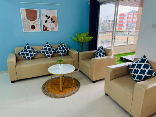 Kharadi Apartment | Premium Serviced Apartments by Abhibha Stays AC WiFi Smart Tv Besides EON IT Park