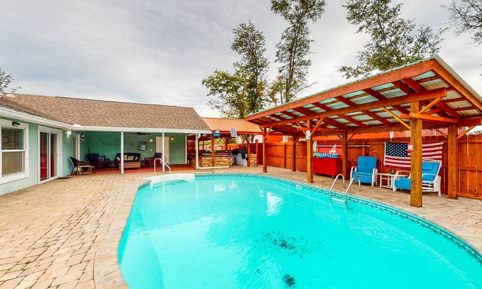 Callaway House | Prime Home with Private Pool, Firepit & Home Office - Dog-Friendly