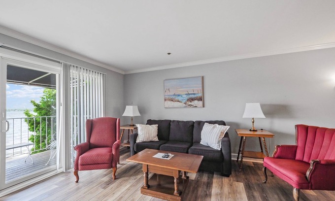 Boyne City Condo | Private Balcony Above Lake Charlevoix | Cozy Up & Unwind | Fireplace |