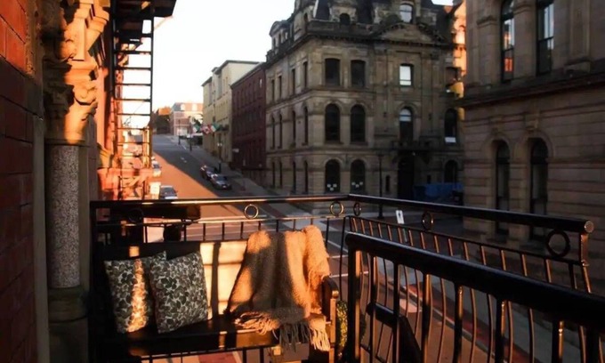 Saint John House | Private balcony with harbour view 2nd floor.