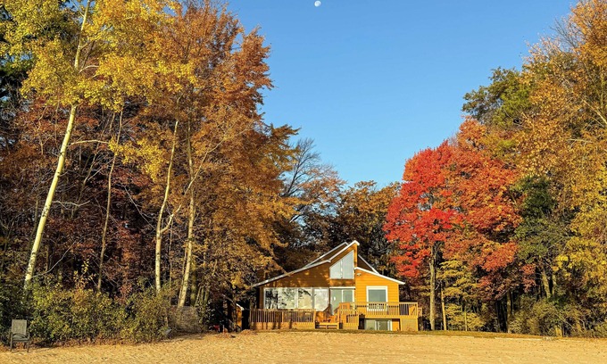 Menominee House | Private Beach & Deck: Spacious Lake Michigan Home