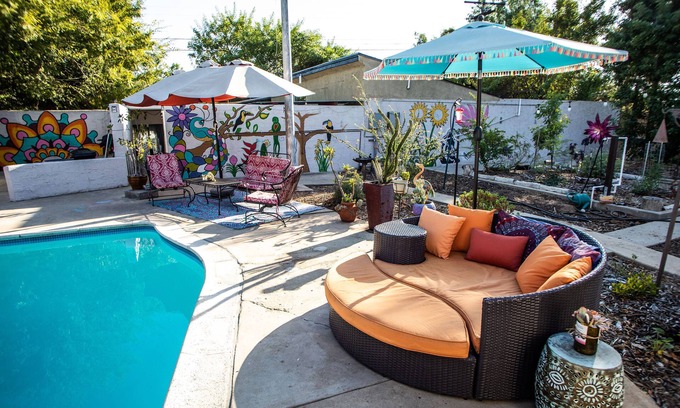 El Cajon House | Private Bohemian Poolside Apartment