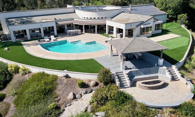 Lake Hodges House | Private Gated 6-BDR Luxury Estate - Gym, Sauna, Cold Plunge, Pool. Lake View!