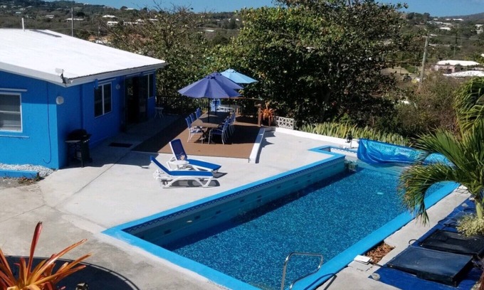Judith's Fancy House | Private Home, A/C, Large Private Heated Pool, Ocean View, Outdoor Bar & Patio