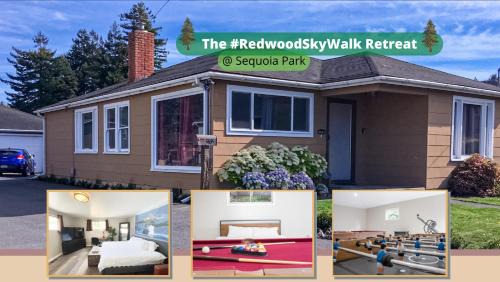 Eureka House | Private Home - #RedwoodSkyWalkRetreat - 5BD, Pro Pool Table, BBQ, Foosball, Darts, Fireplace, Movie Projector, Stereo, Cotton Bedding