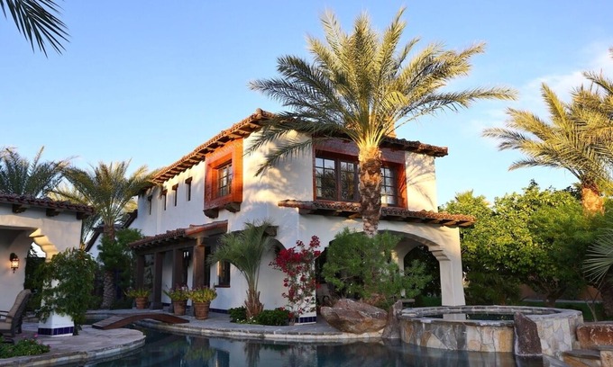 Indio House | Private Lake Front Spanish Hacienda