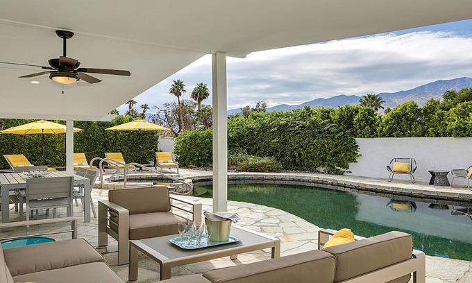 Palm Springs House | Private, Lush Outdoor Space Perfect for Relaxing by the Pool. 2 Primary Suites.