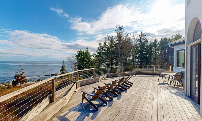 Ocean Point House | Private Oceanfront Home on 10 Acres - 2 Fireplaces, 4 Decks & Grill