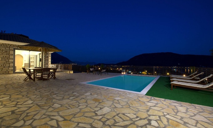Vlicho Villa | Private villa with swimming pool, panoramic sea views, bbq, near Nidri