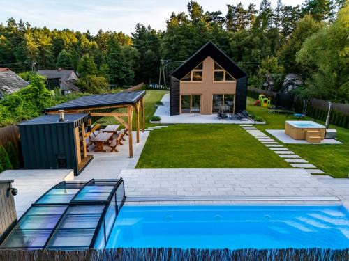 Susiec House | Przystań Roztocze 176 podgrzewany basen sauna jacuzzi bilard 14 osób