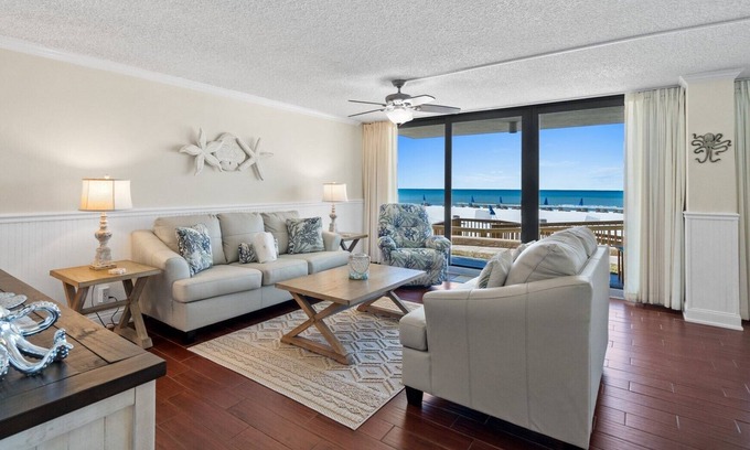 Thomas Drive Condo | PW106 - BEACH Front 1 Bedroom Condo! Sleeps 4