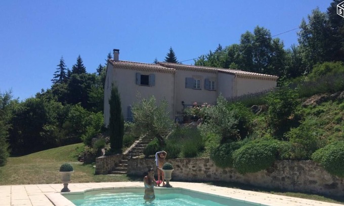 Silhac Villa | Quiet Bastide with pool view and jacuzzi in the heart of the Ardèche for 12