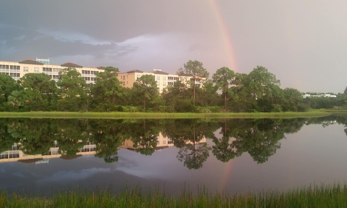 Bonita Shores Condo | Quiet ground floor, corner unit on the lake minutes from Barefoot Beach