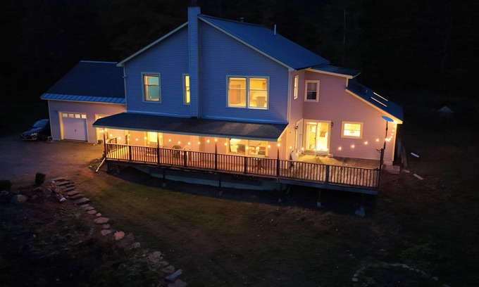 Castleton House | Quiet Large Country Home in The Woods Near SKI AREAS With Pond, Stream, Hiking