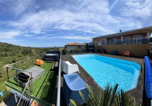 Ventiseri Apartment | Résidence Tozza Alta - Superbe maison avec piscine & spa , et autres prestations avec vue mer et montagnes MAE-1424