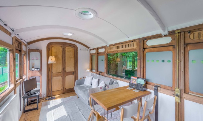 Walberton House | Railway carriage accommodation with tennis court!