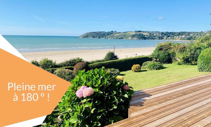 Saint-Michel-en-Greve Apartment | Rare, Vue pleine mer à 180°c surplombant la plage