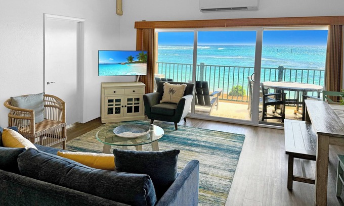 Kapaa Condo | Recently Updated Beachfront Oceanfront Condo! Walk to Old Town Kapa'a
