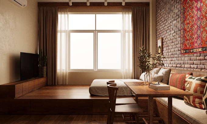 Hang Trong Apartment | Red Wall House-Rooftop Jacuzzi