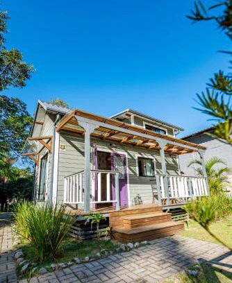 Ribanceira House | Refúgio Romântico - Lareira Externa, Rede suspensa, Netflix e Churrasqueira