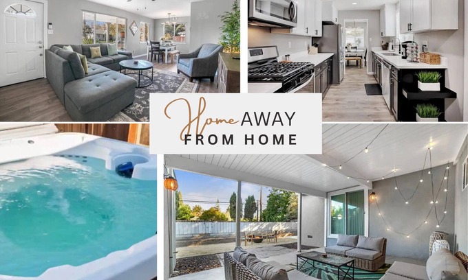 Stockton House | Refreshing 3 bedroom w/ Big Yard + Hot Tub + Garage Parking