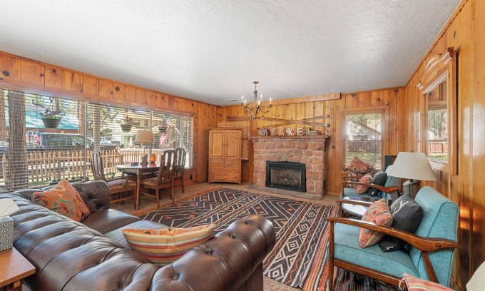 Al Tahoe Cabin | Regan Beach Cabin Retreat: 5BR home 1 block to Regan Beach, Lake Tahoe