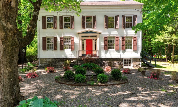 Town of Marbletown House | Relax in Style at Historic Modern on Main with Modern Amenities & Wooded Views