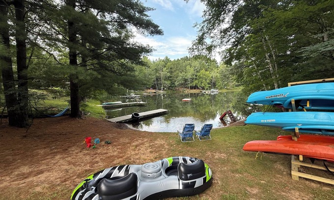 Neshkoro Cabin | Relax, Swim, Fish, Float, Grill, Play & Have Fun at Golden Sands Getaway!