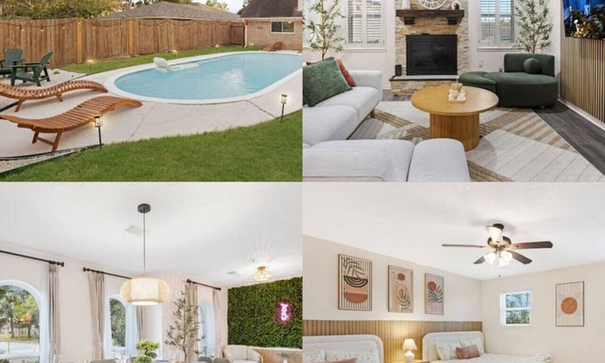 Meadows Place House | Relaxing Japandi Stay - Pool, BBQ, Firepit, XBOX