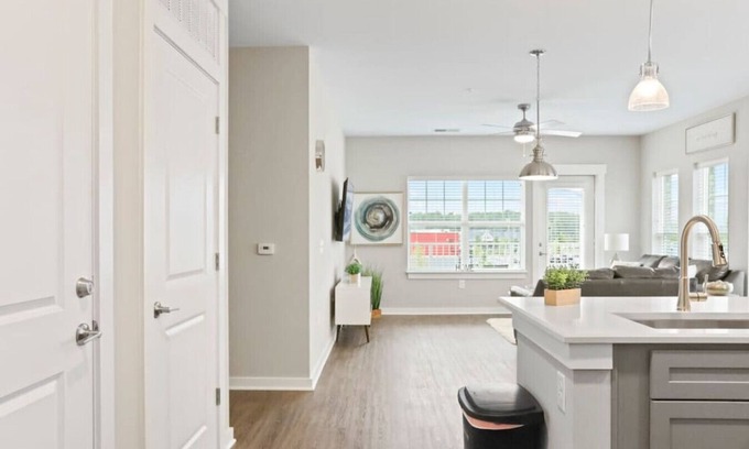 Paw Creek Apartment | Reluxme|Chic 2BR w/Balcony, Gym & Pool Near Mall