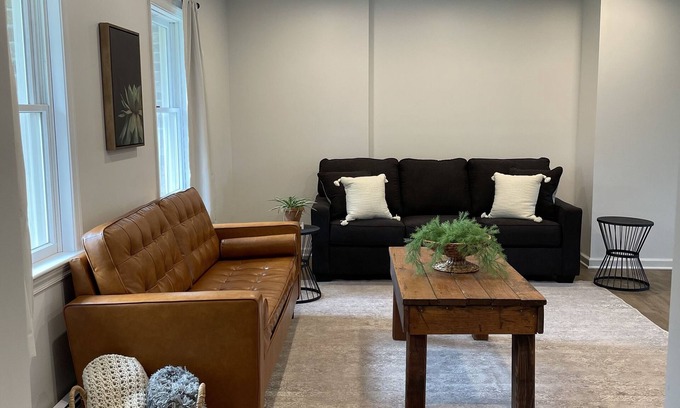 Mount Aetna House | Remodeled country home in neighborhood with Amish farms, fire pit in back yard