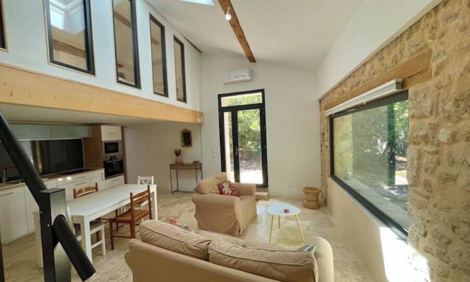 Poussan Villa | Renovated barn, private garden and shared pool.