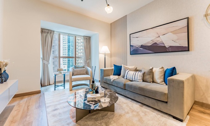 Dubai Media City Apartment | Renovated Unit w/Skyscraper Views Close to Beach, Elite Residence,Dubai Marina