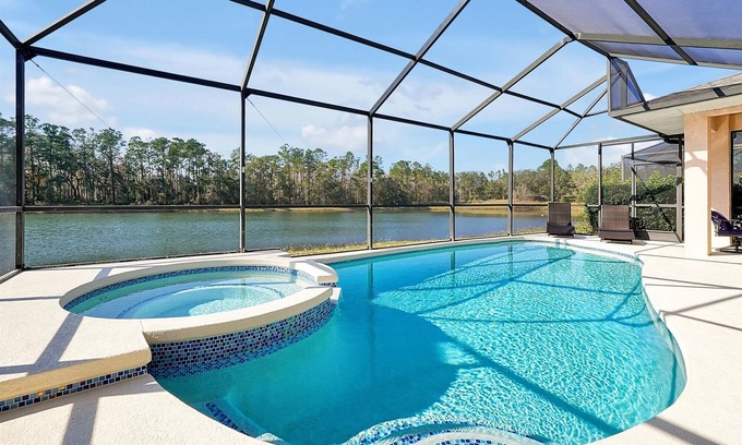 Sunset Lakes Villa | Rest & Relax at Sunset by the Lake. Entire Villa with Heated Pool and Spa!