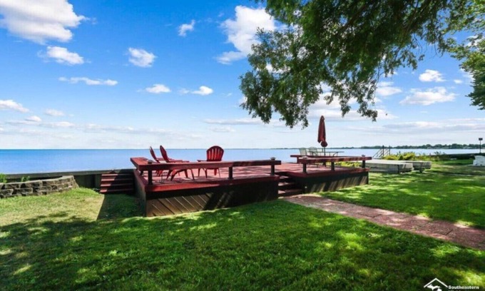 Ida Cabin | Restored historic log cabin and deck on Lake Erie