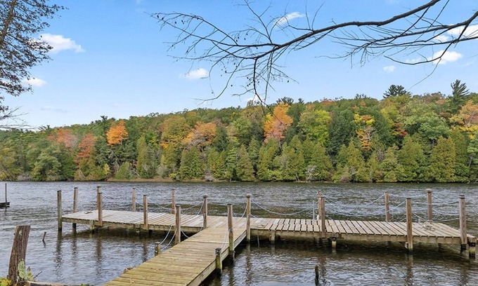 Newaygo Cottage | River Front Home with Amazing views and a shared private island!