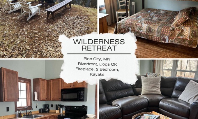 Pine City Cabin | River · Pine City-Riverfront-firepit-kayaks-pets-fireplace