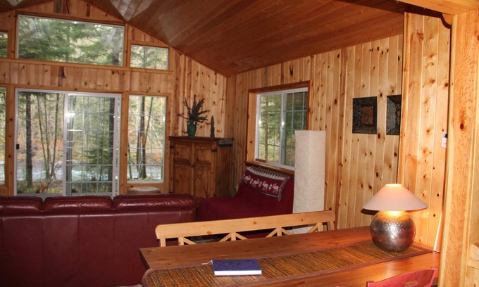 Mount Hood Village Cabin | Riverfront Cabin with Panoramic Views, Hot Tub & Seclusion
