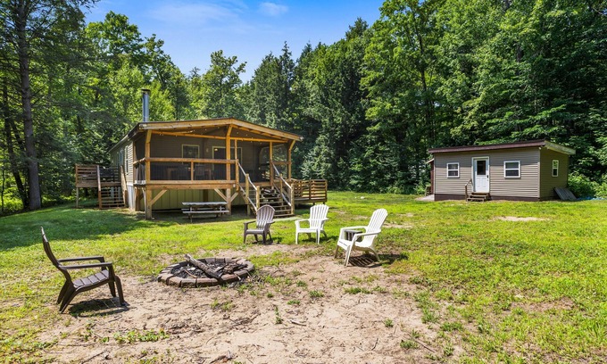 Schroon Lake House | Riverfront home with huge screened deck - dog-friendly & fast WiFi