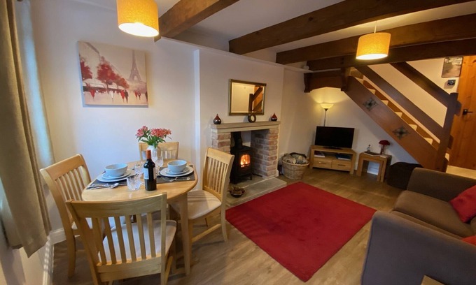 Monyash Cottage | Romantic Cottage for two In Monyash, with exposed beams and log-burning stove.
