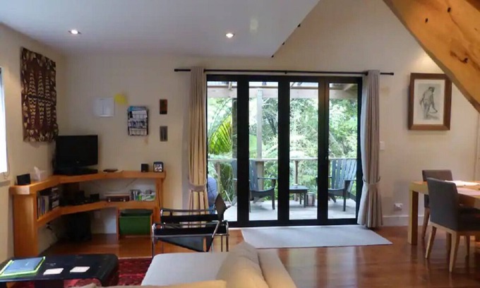 Mangawhai Apartment | Romantic eco cottage retreat for two amidst quiet, private native bush setting.