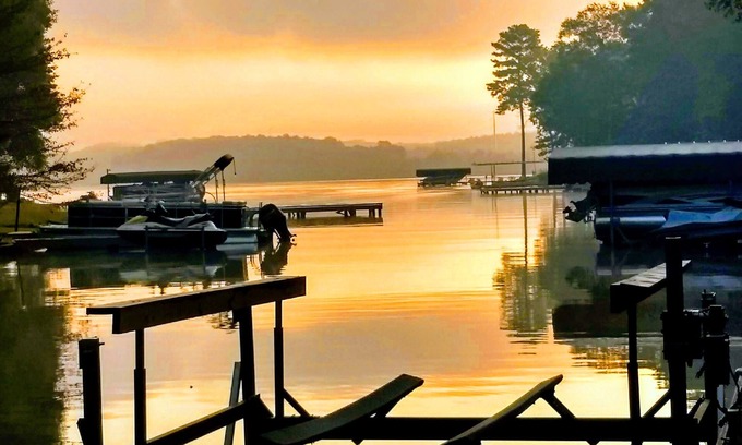 Lake Oconee Cabin | Romantic Log Cabin directly on Lake with a Boat lift and Awesome views!