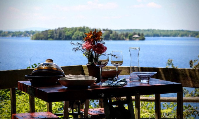South Hero Cottage | Romantic, peaceful lake facing one bedroom cottage, dog friendly with sauna.