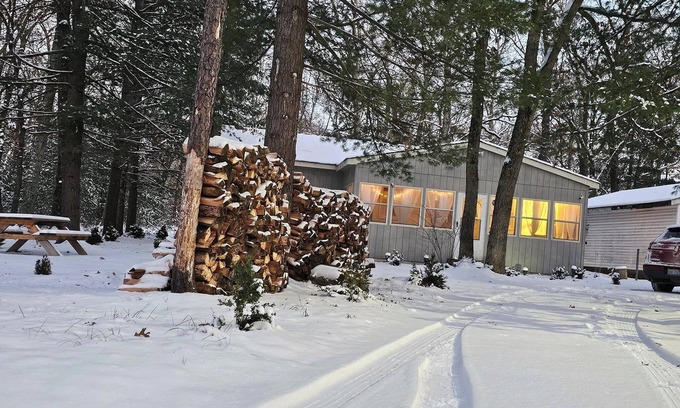 Bitely Cottage | Romantic woodland cottage vacation rental in Baldwin. Pet friendly!