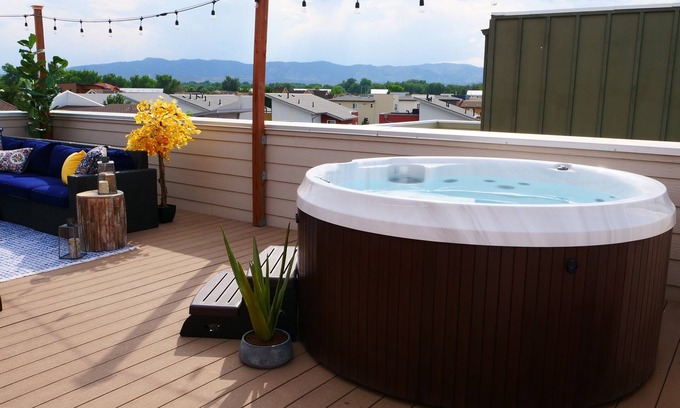 Old Town North House | Rooftop Oasis, with Hot Tub and Mtn Views in Old Town Fort Collins!