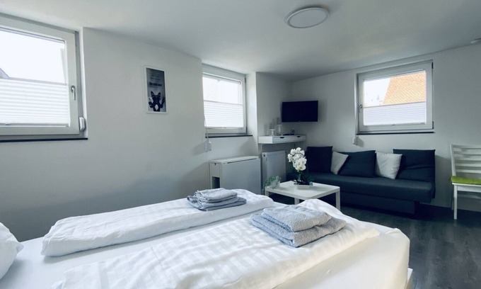 Schmieheim Apartment | Room 5 with shower and shared kitchen