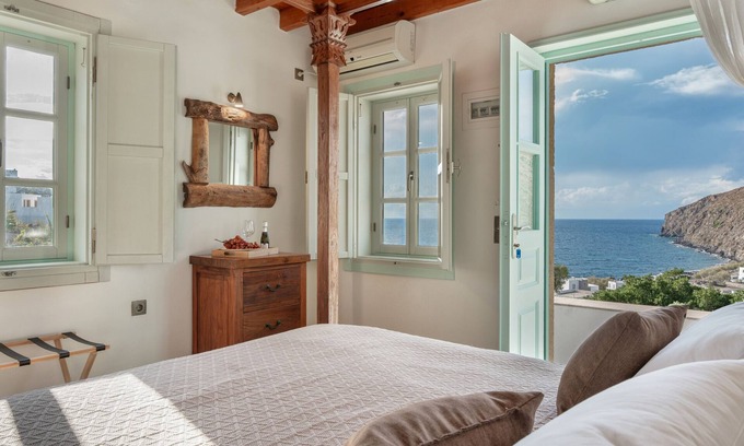 Skala Apartment | Room 'Double Sea View No 4' with Sea View, Wi-Fi and Air Conditioning