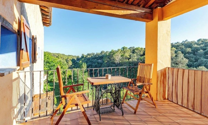 Hoz y Costean Cottage | Room with private living room, bathroom and terrace in a rural house