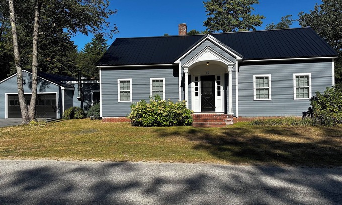 Sebago House | Roomy 3 bedroom with fireplace & wood-burning stove steps away from Sebago Lake