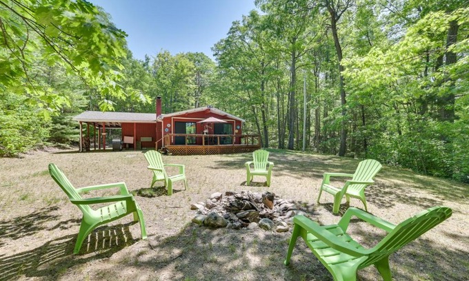 Rose City House | Rose City Cabin with Fire Pit and Lake Access